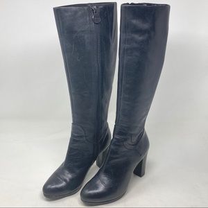 Geox D Kali Black Leather Knee Boots Women’s Size 4 35